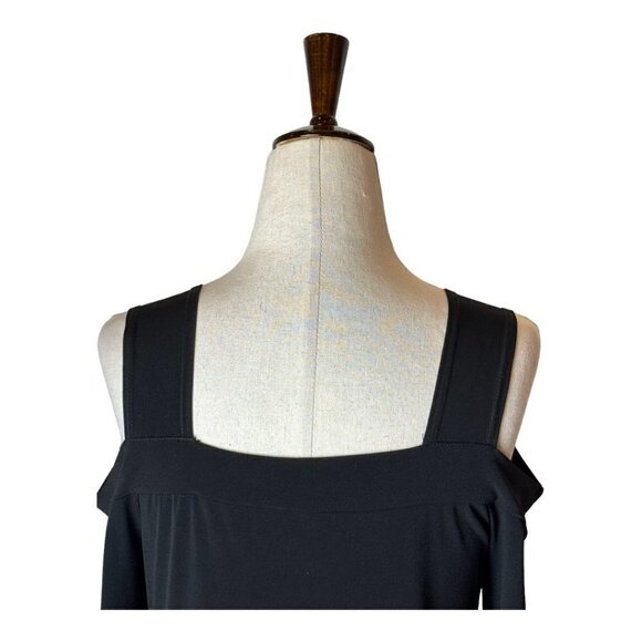 Clara Sun Woo Black Cold Shoulder Long Sleeve Asymmetric Hem Tunic Top XS - Picture 6 of 9